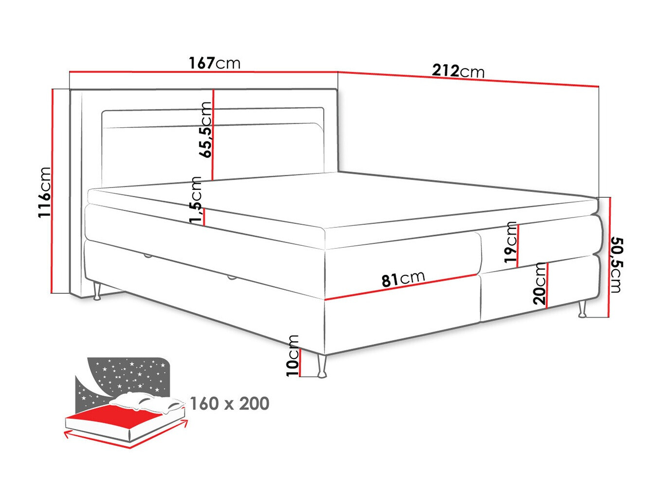 Lit boxspring ComfiDream Celara (Soft 017)
