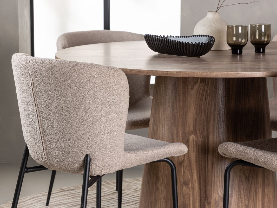 Salle à manger complète Dallas 4257 (Beige + Noir)
