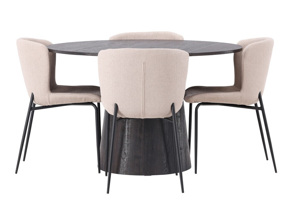 Salle à manger complète Dallas 4257 (Beige + Noir)