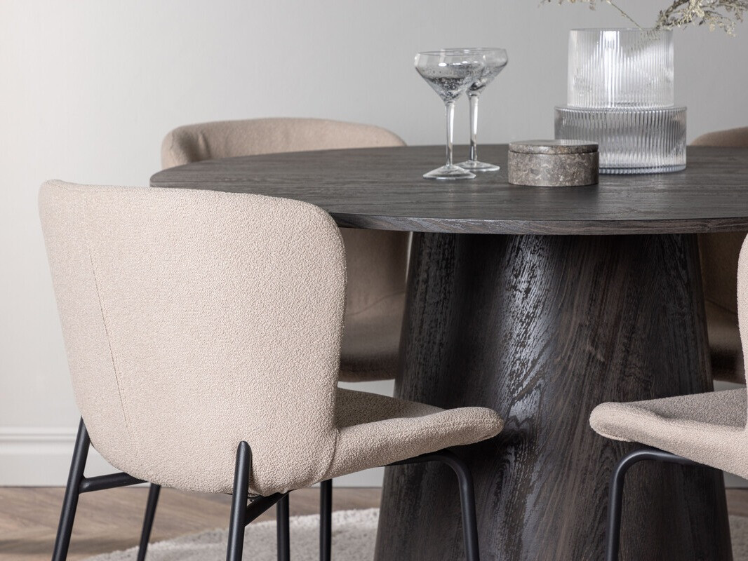 Salle à manger complète Dallas 4257 (Beige + Noir)