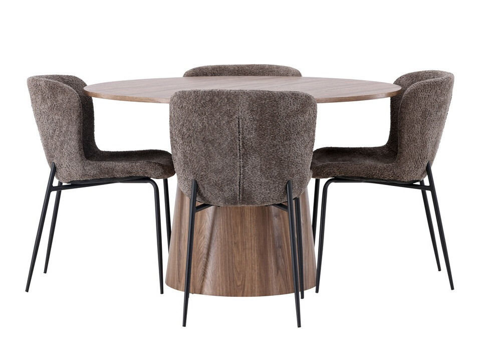 Salle à manger complète Dallas 4257 (Marron + Noir)