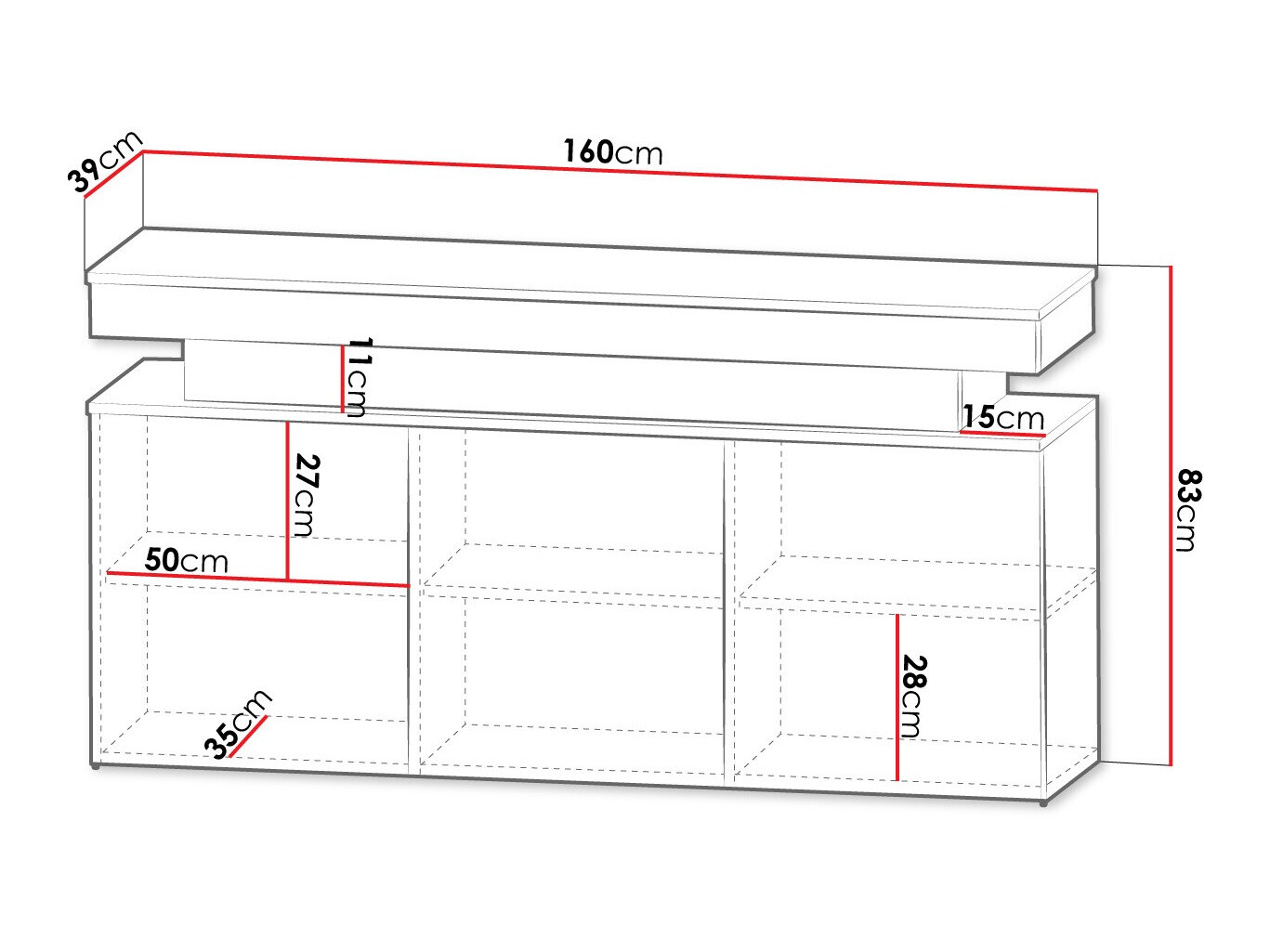 Buffet Monfero (Blanc + Blanc brillant)