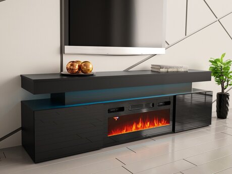 Meuble TV Monfero 104 (Noir + Noir brillant)
