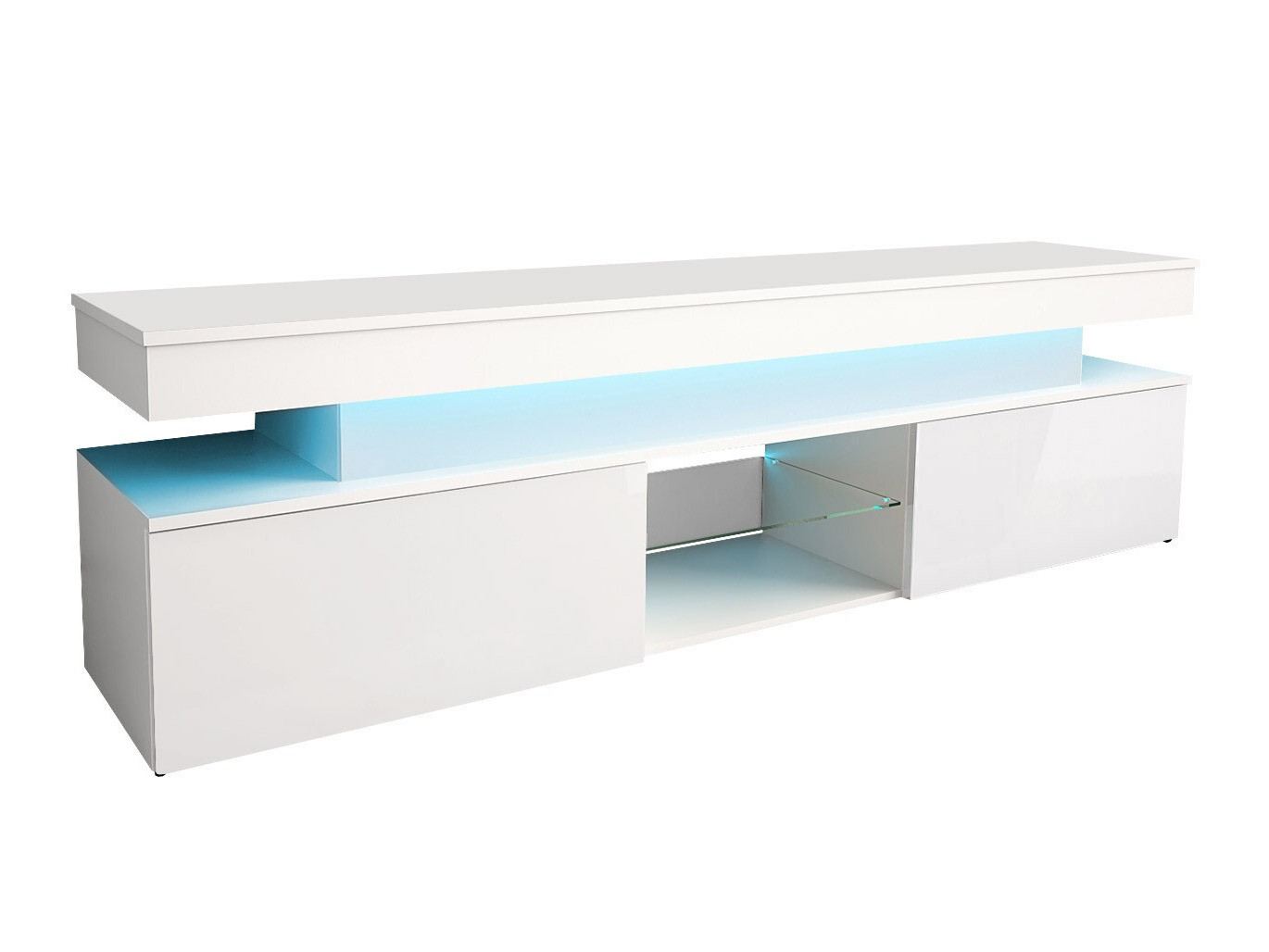 Meuble TV Monfero (Blanc + Blanc brillant)