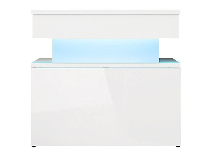 Table de chevet Monfero (Blanc + Blanc brillant)