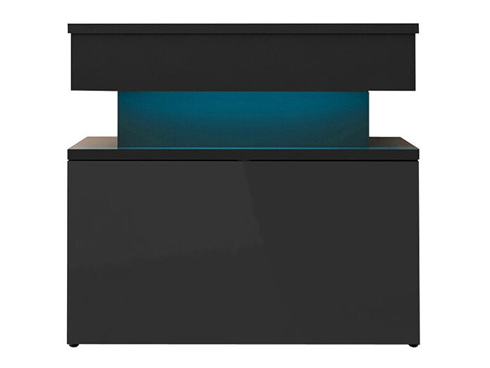 Table de chevet Monfero (Noir + Noir brillant)