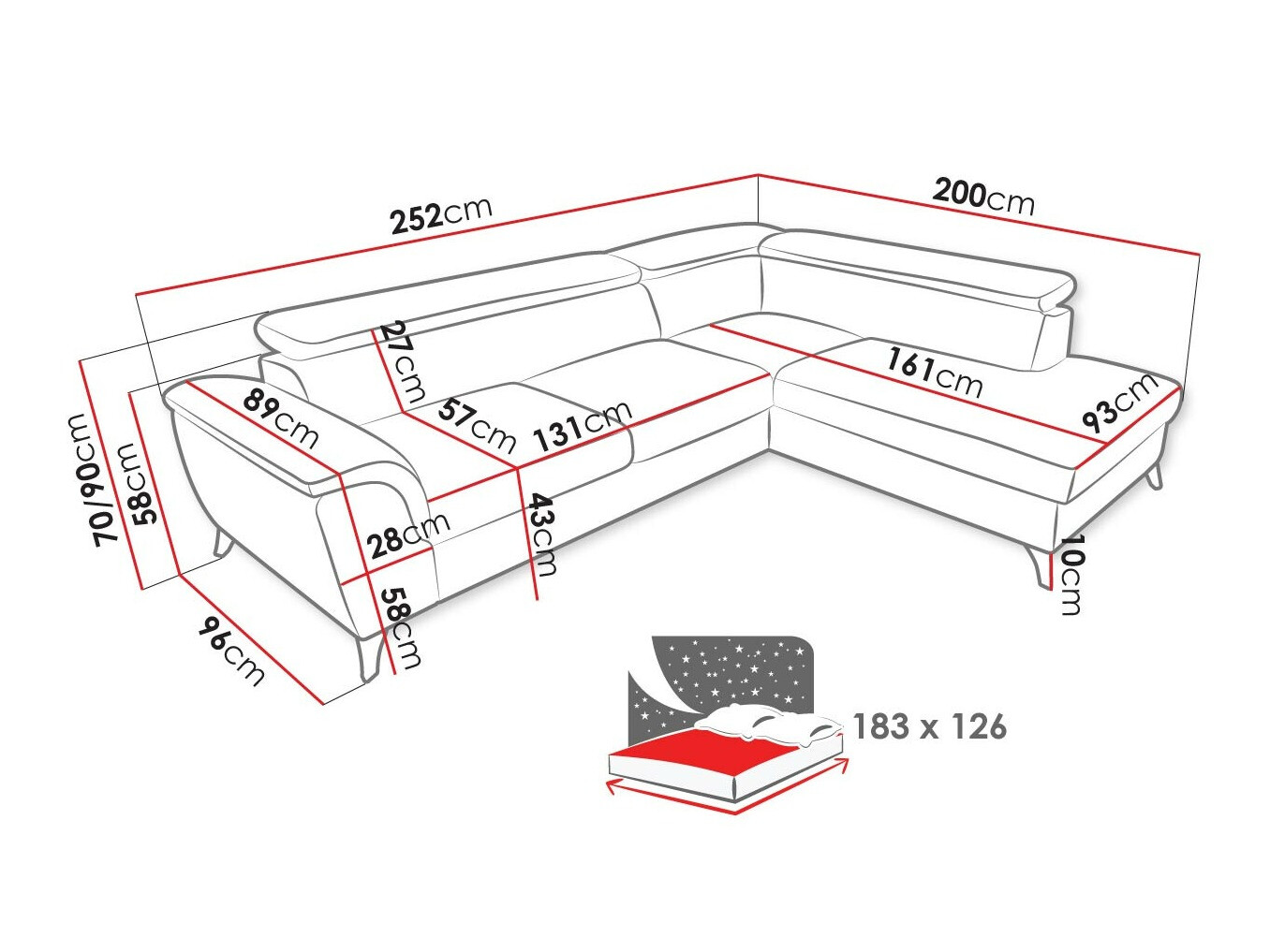 Canapé d'angle Lincoln 178 (Barrel 97)