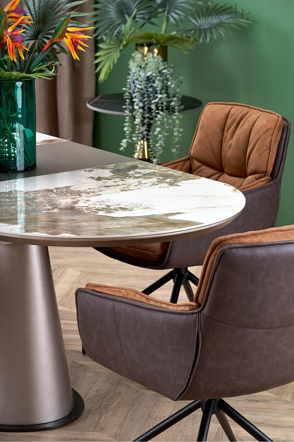 Chaise Houston 1548 (Marron + Brun foncé)