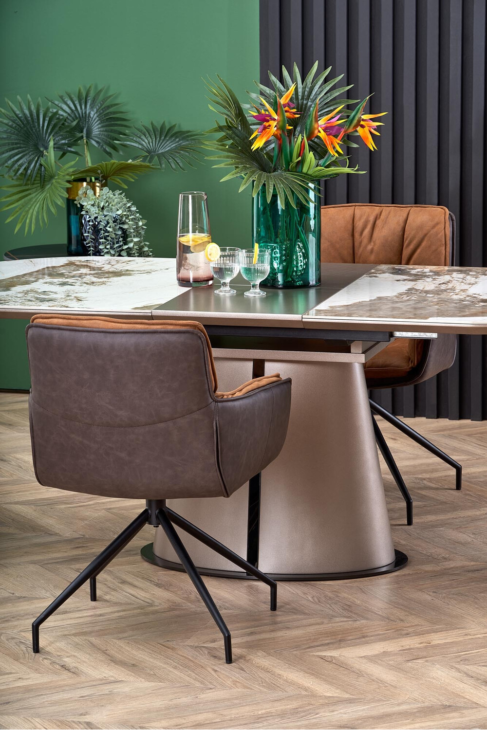 Chaise Houston 1548 (Marron + Brun foncé)