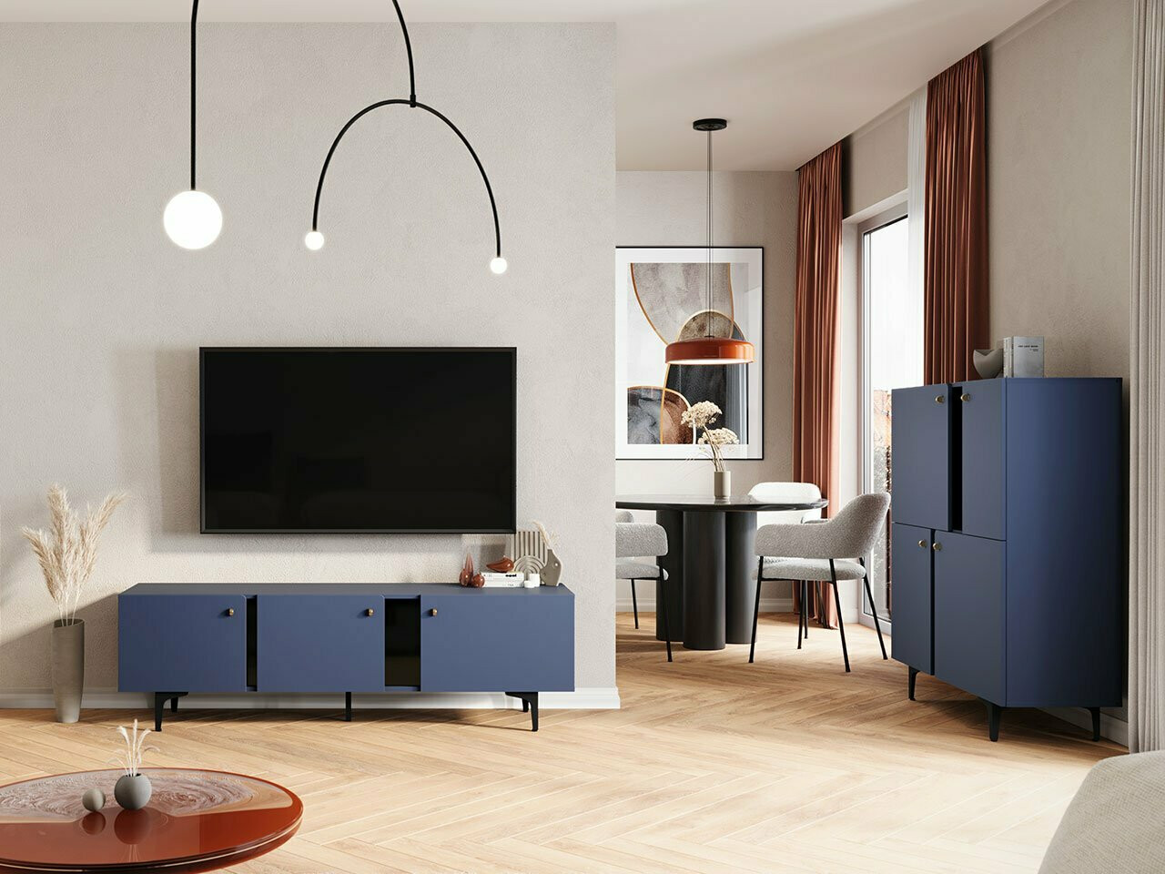 Ensemble de salon Fresno AF119 (Bleu)