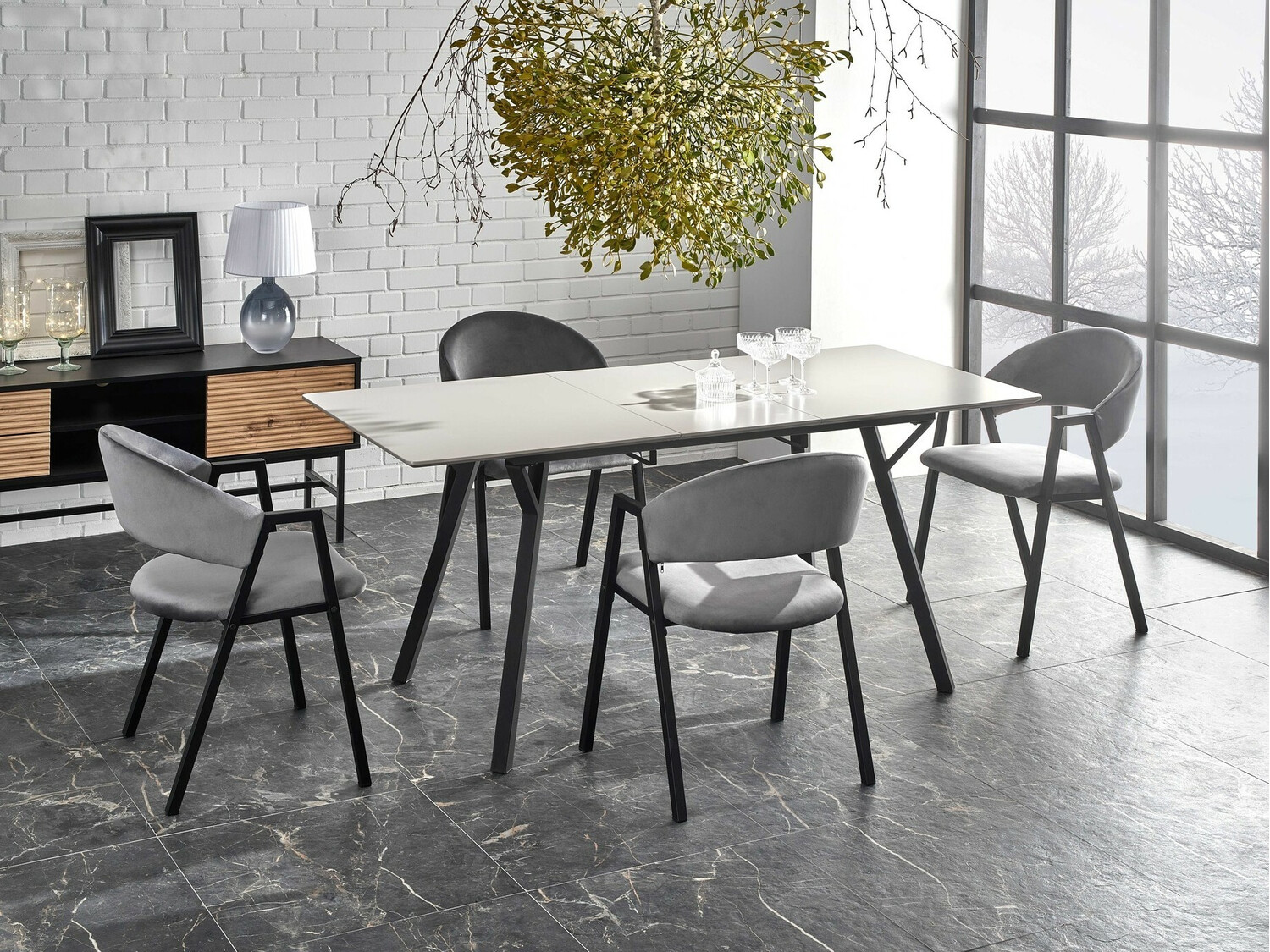Chaise Houston 1348 (Gris + Noir)