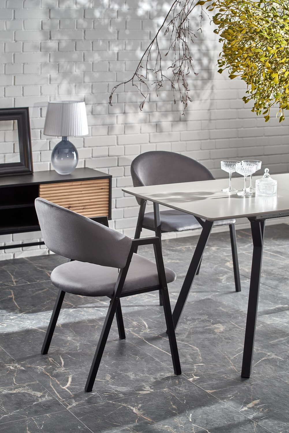 Chaise Houston 1348 (Gris + Noir)