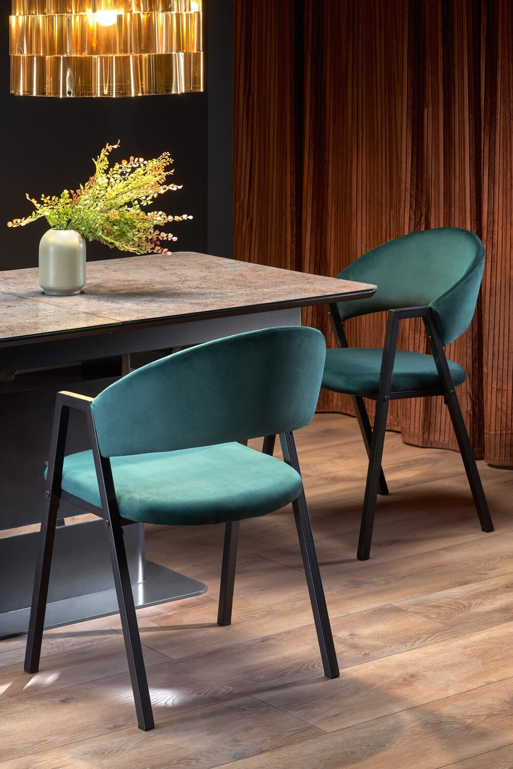 Chaise Houston 1348 (Vert foncé + Noir)