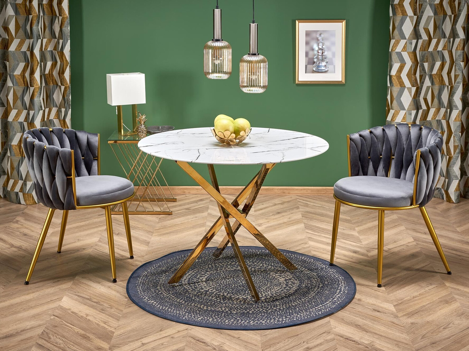 Chaise Houston 1506 (Gris + Doré)