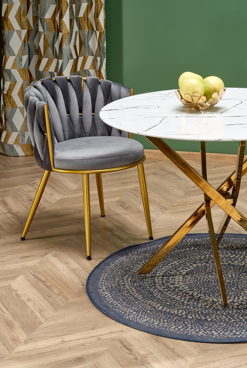 Chaise Houston 1506 (Gris + Doré)