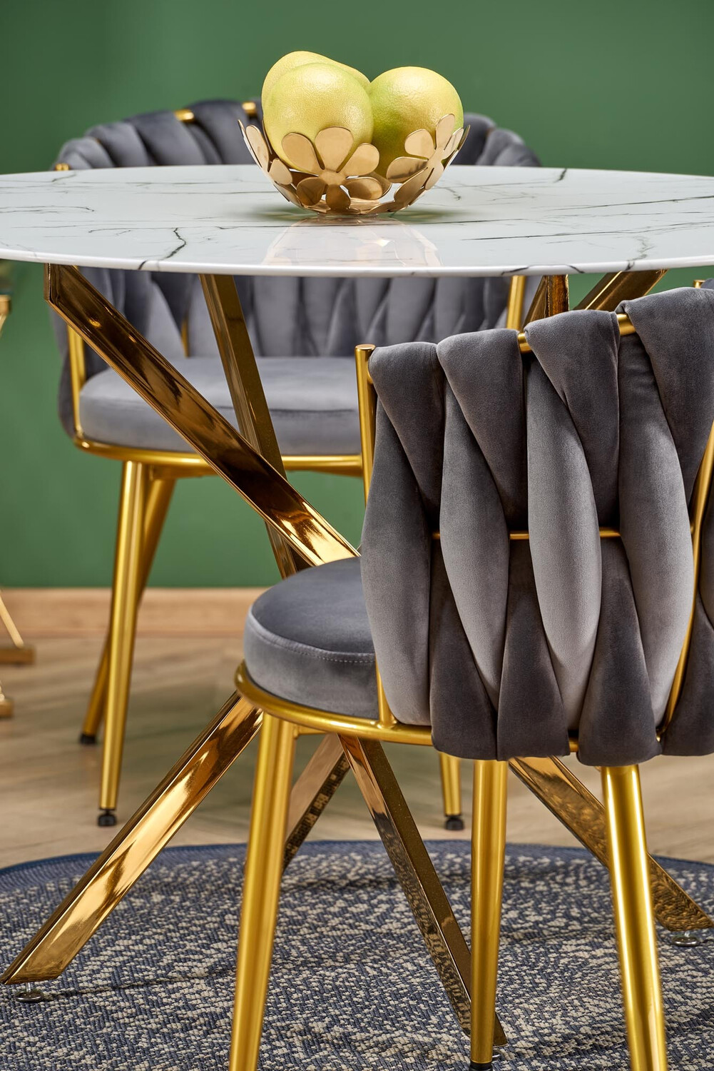 Chaise Houston 1506 (Gris + Doré)