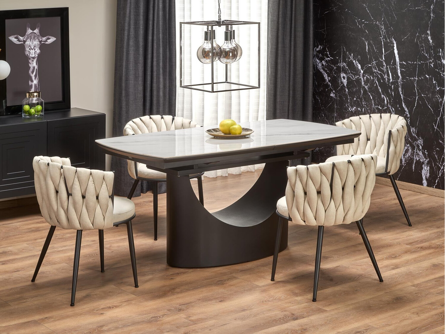 Chaise Houston 1508 (Beige + Noir)