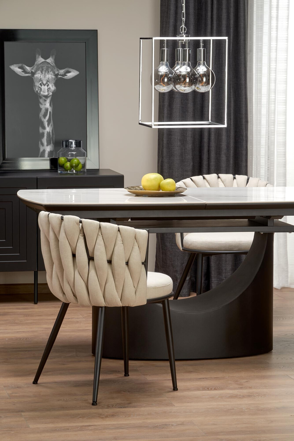Chaise Houston 1508 (Beige + Noir)