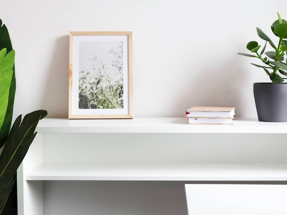 Bureau d'angle Concept Lenart III (Blanc + Blanc brillant)