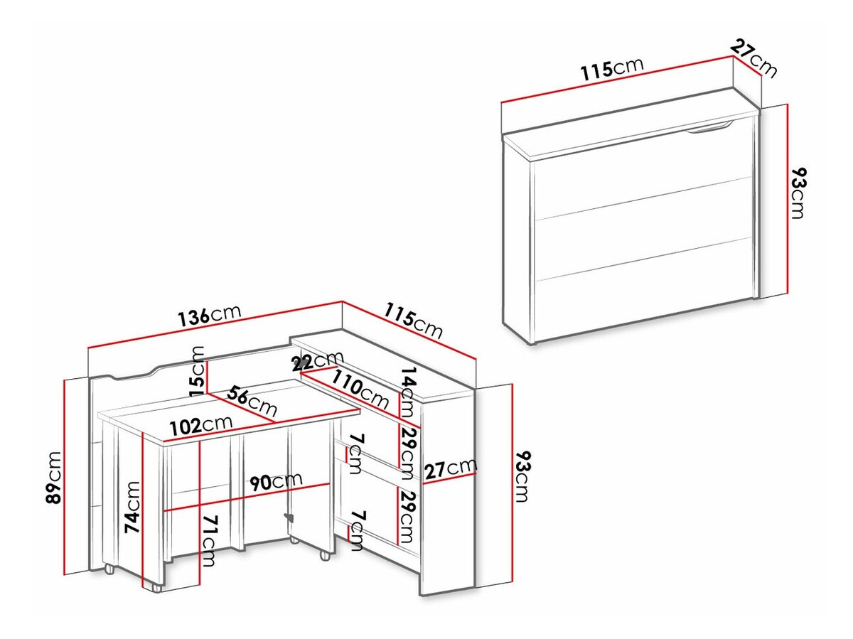 Bureau d'angle Concept Lenart III (Gris)