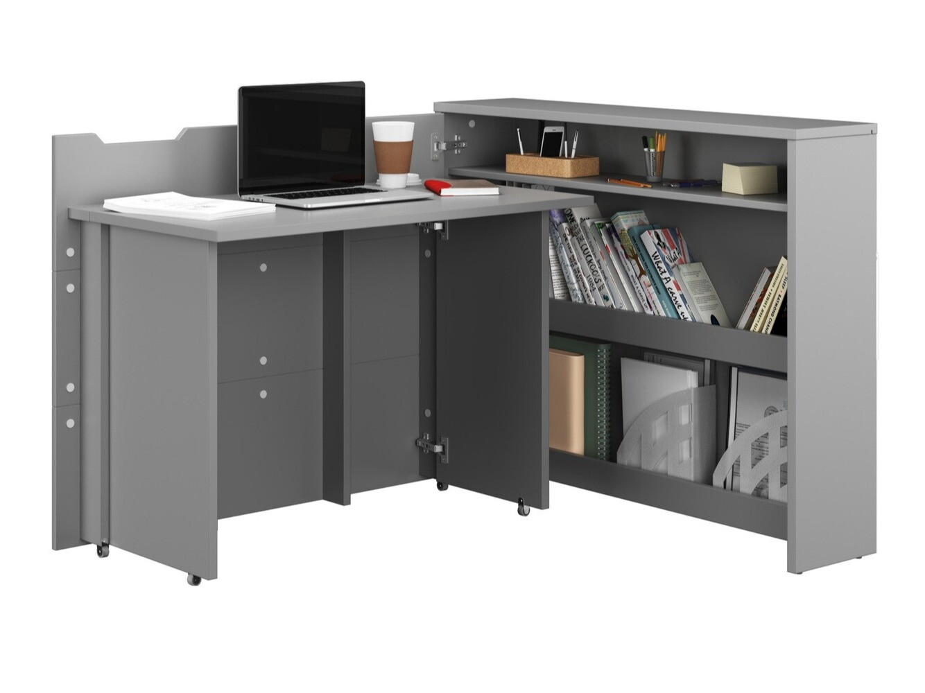 Bureau d'angle Concept Pro Lenart III (Gris)