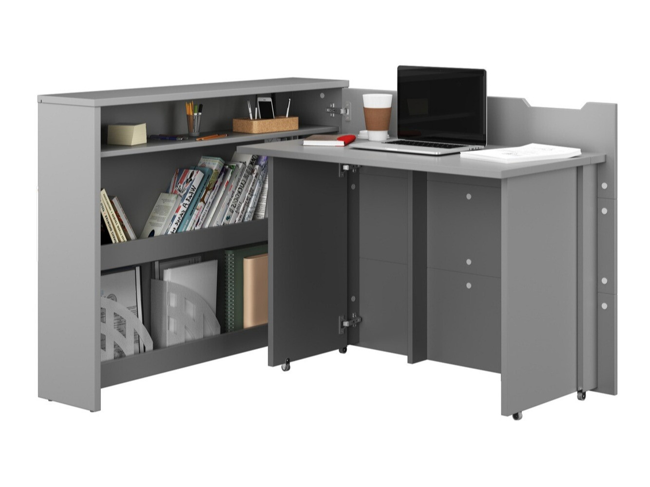 Bureau d'angle Concept Pro Lenart III (Gris)