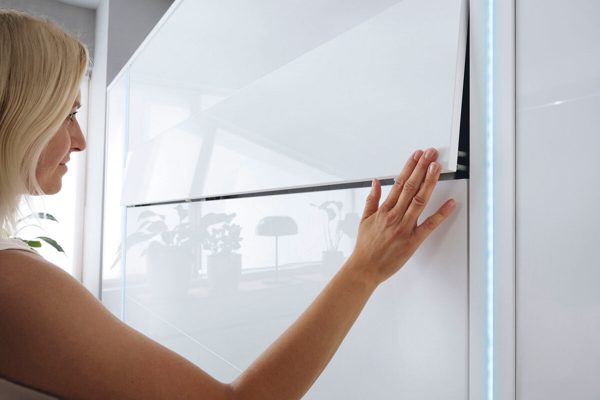 Lit escamotable Concept Pro Lenart VIII (Blanc + Blanc brillant)