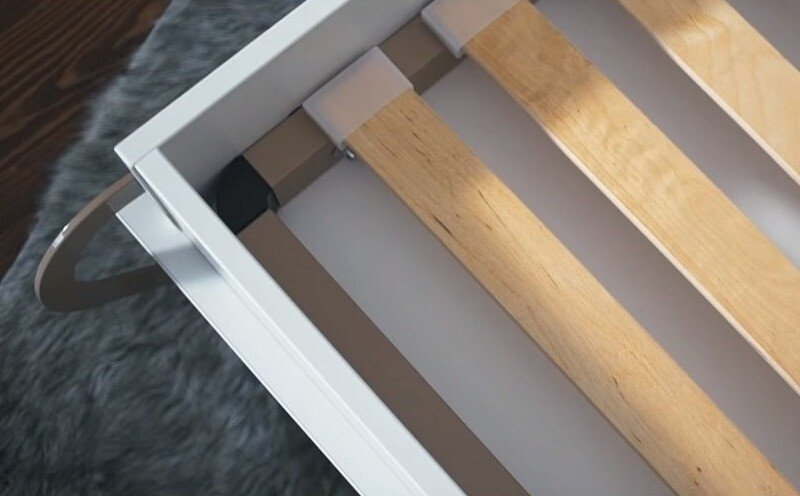Lit escamotable Concept Pro Lenart VIII (Blanc + Blanc brillant)