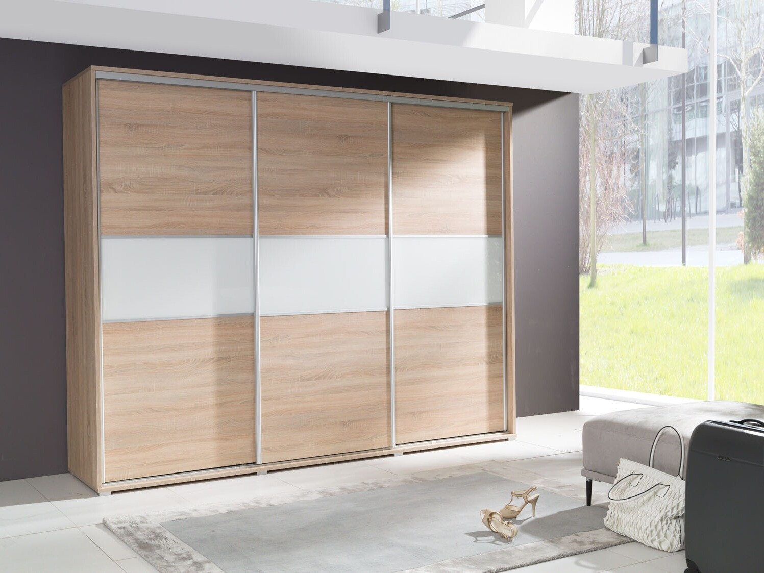Armoire Murrieta 132 (Sonoma chêne + Blanc)