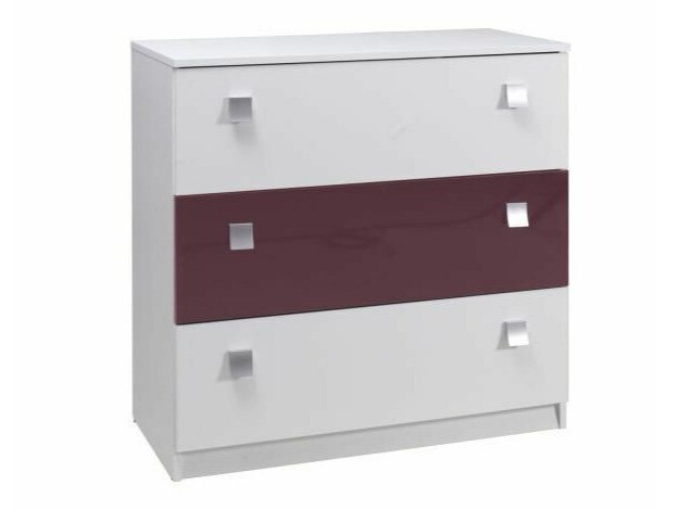 Commode Murrieta 109 (Blanc + Brillant Pourpre)