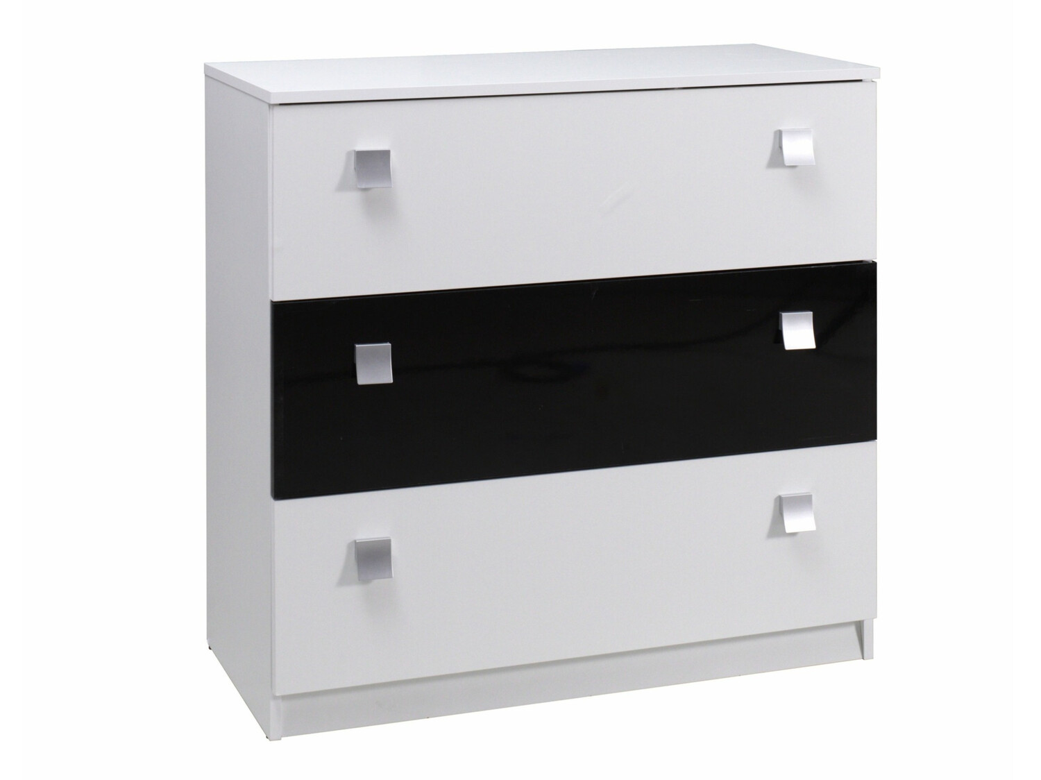 Commode Murrieta 109 (Blanc + Noir brillant)