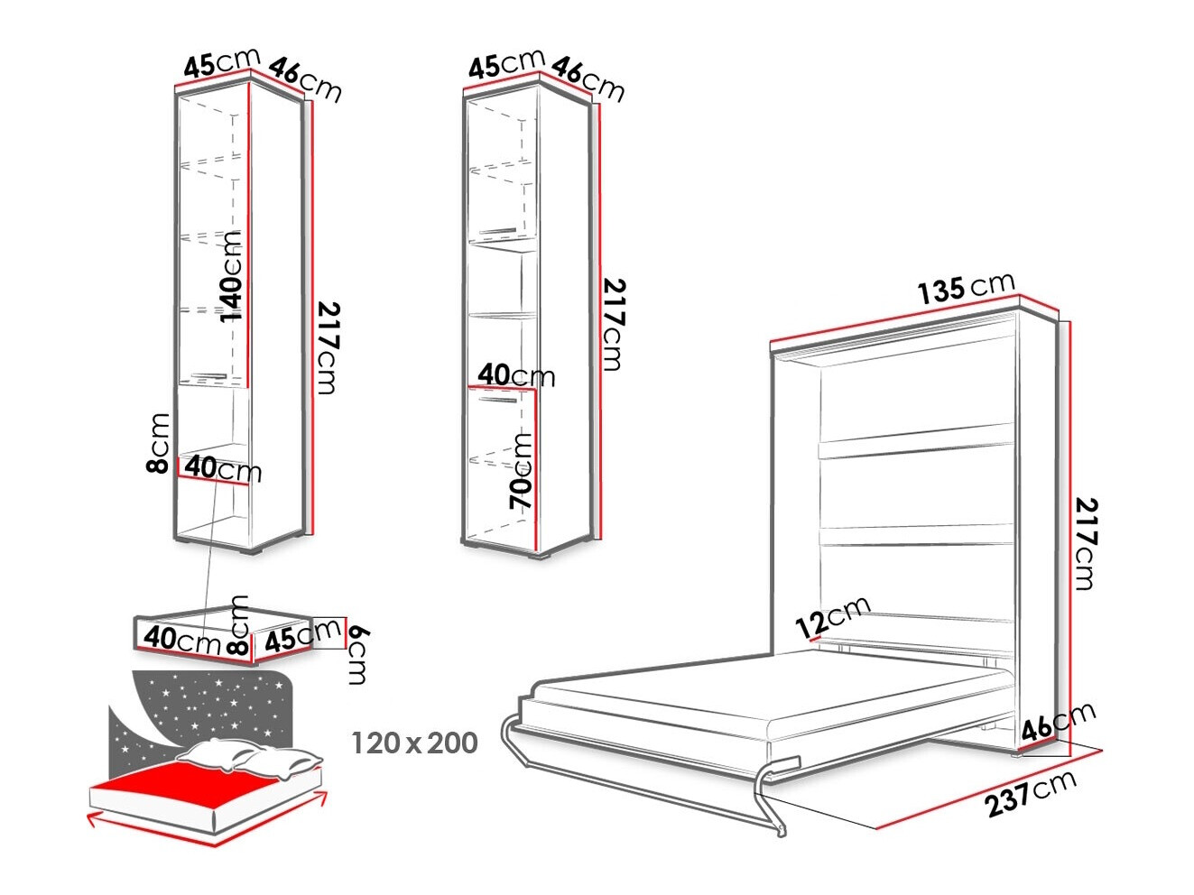 Ensemble de meubles Concept Pro Lenart XII (Blanc)