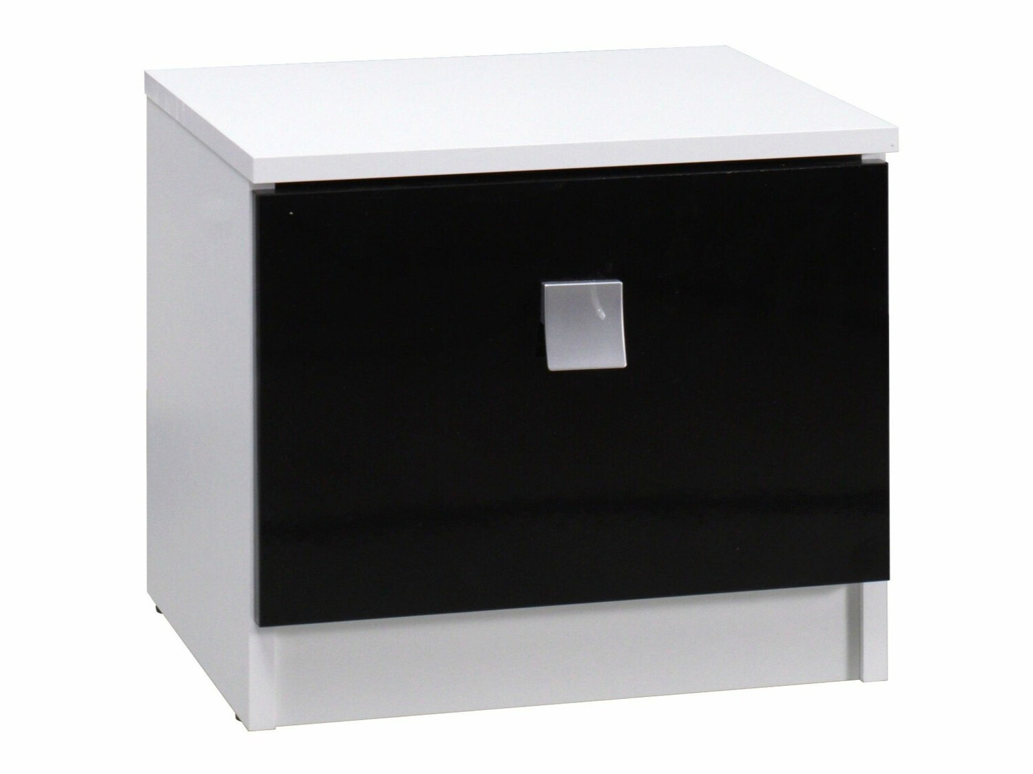 Table de chevet Murrieta 111 (Blanc brillant + Noir brillant)