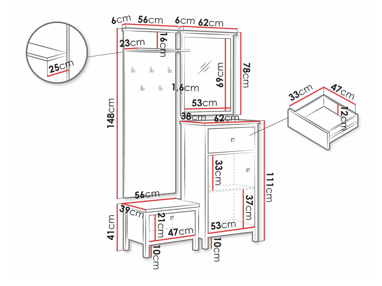 Meuble d'entrée Bryan A100