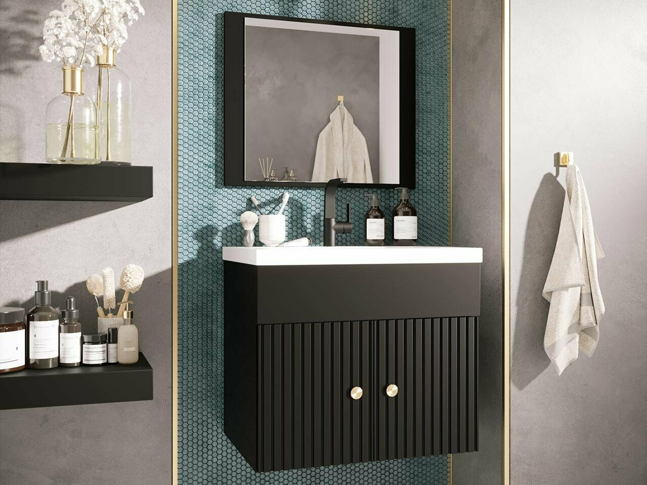 Ensemble de salle de bain Hartford J106 (Noir)