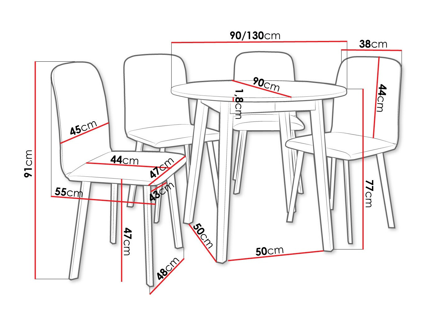 Salle à manger complète Edmond 119 (Amor Velvet 4321)
