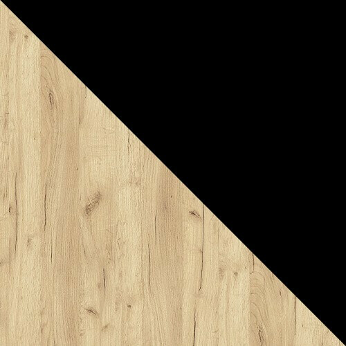 Salle à manger complète Edmond 120 (Chêne doré artisanal + Noir)