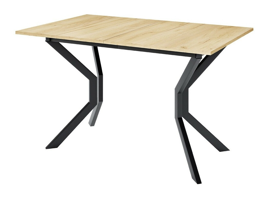 Salle à manger complète Edmond 120 (Chêne doré artisanal + Noir)