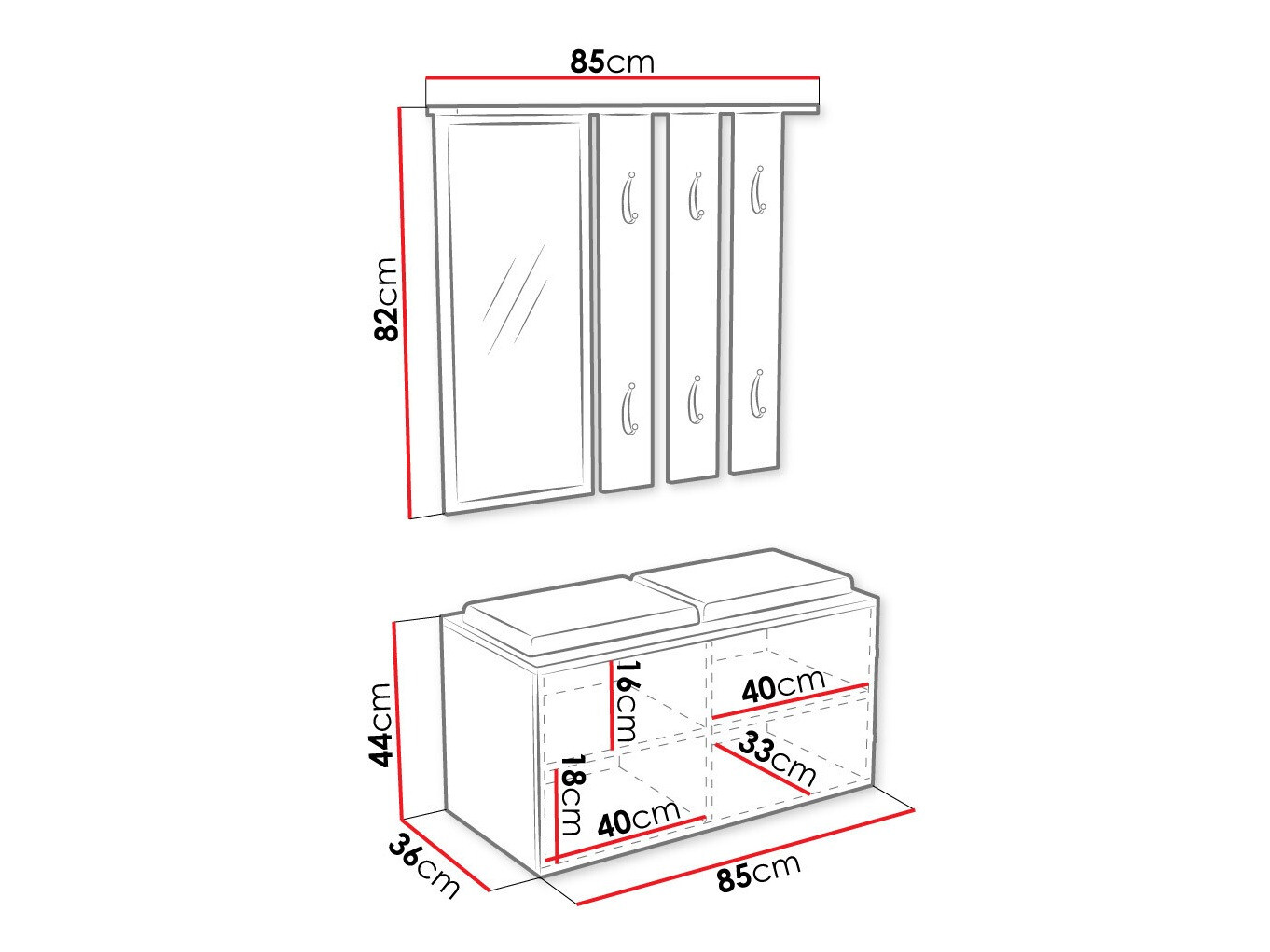Meuble d'entrée Ferrus (Blanc)