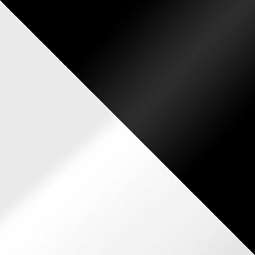 Salle à manger complète Racine 128 (Blanc brillant + Noir brillant)