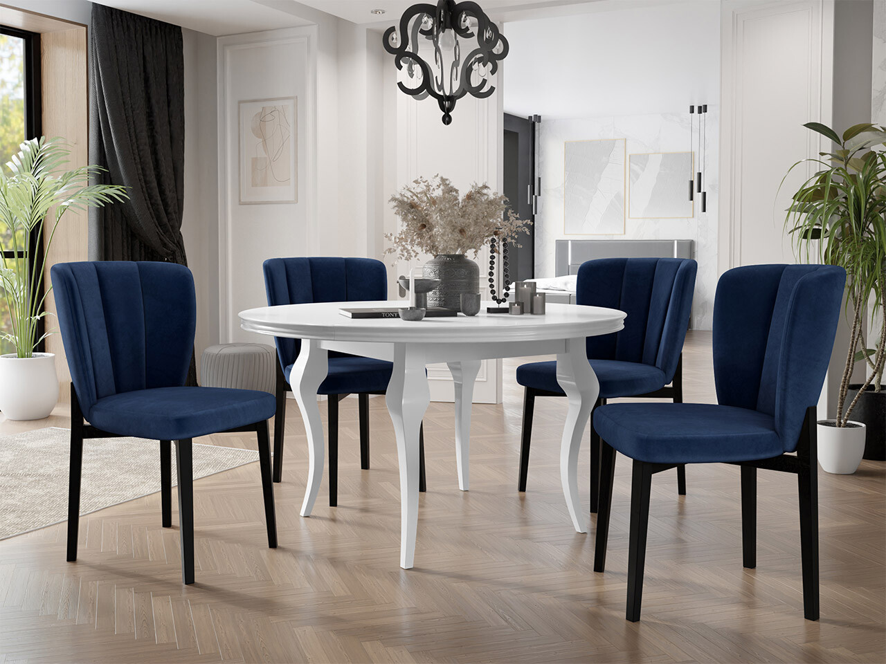 Salle à manger complète Racine 140 (Magic Velvet 2216)