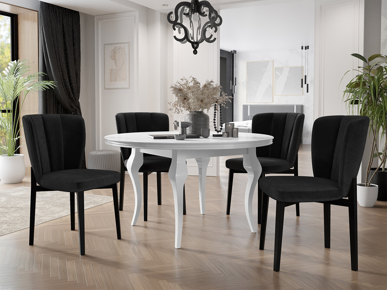 Salle à manger complète Racine 140 (Magic Velvet 2219)