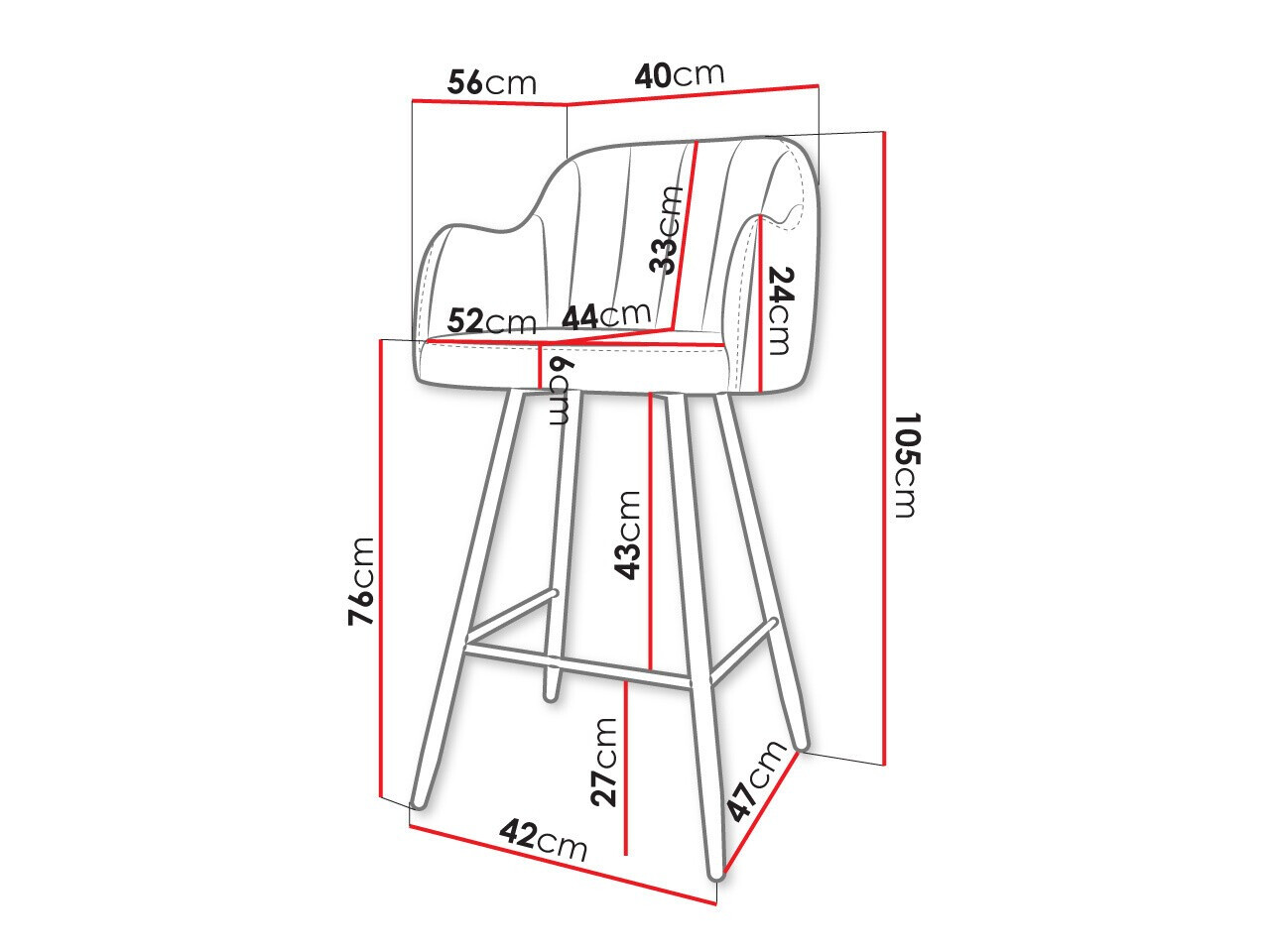 Chaise de bar Comfivo Anser I (Magic Velvet 2219)