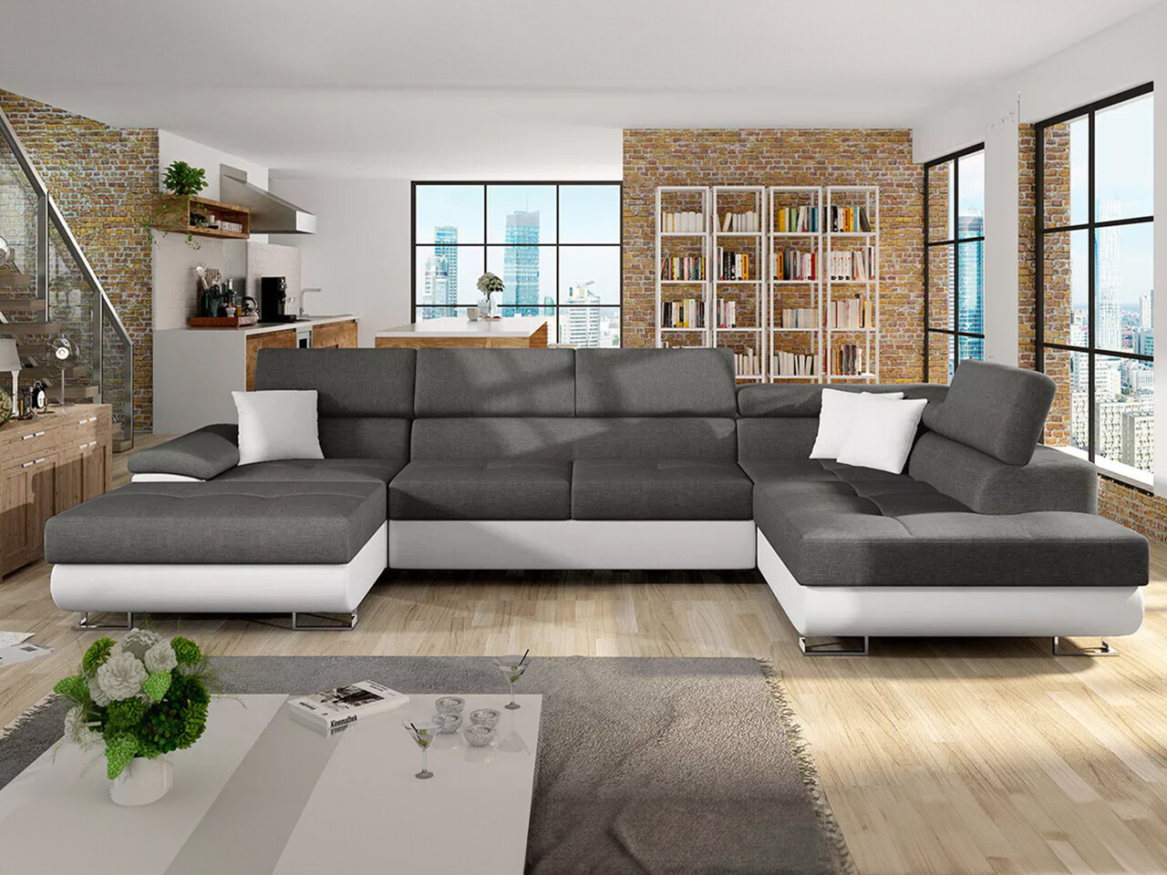 Canapé d'angle Comfivo Ruta IV (Soft 017 + Lux 06 + Soft 017)