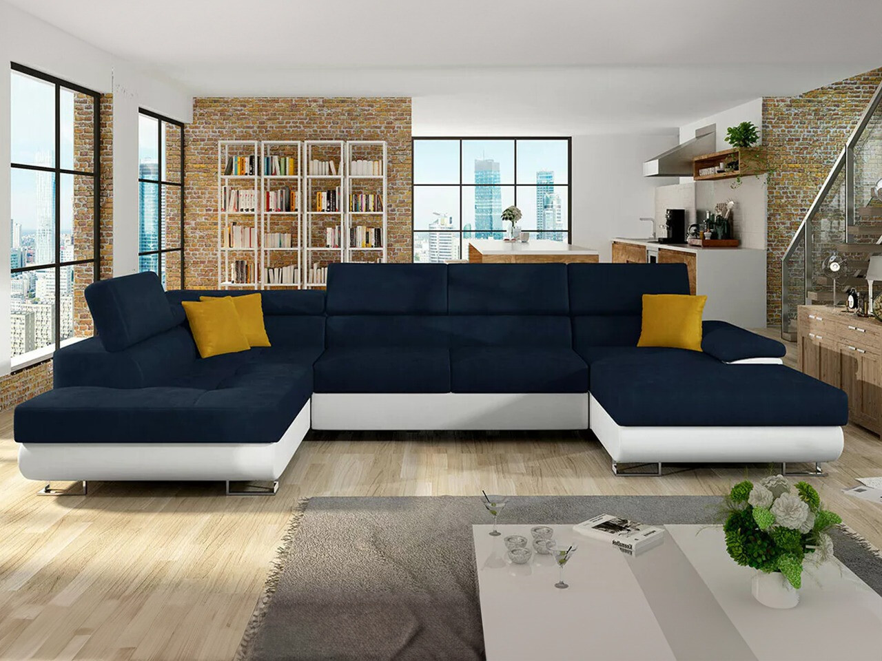 Canapé d'angle Comfivo Ruta IV (Soft 017 + Uttario Velvet 2967 + Uttario Velvet 2959)