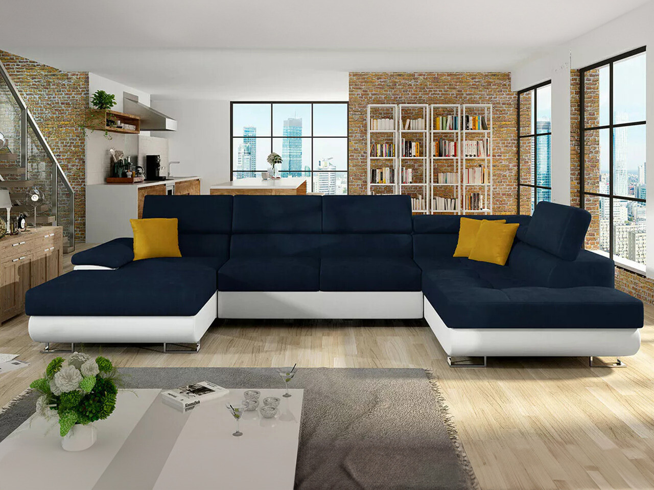 Canapé d'angle Comfivo Ruta IV (Soft 017 + Uttario Velvet 2967 + Uttario Velvet 2959)
