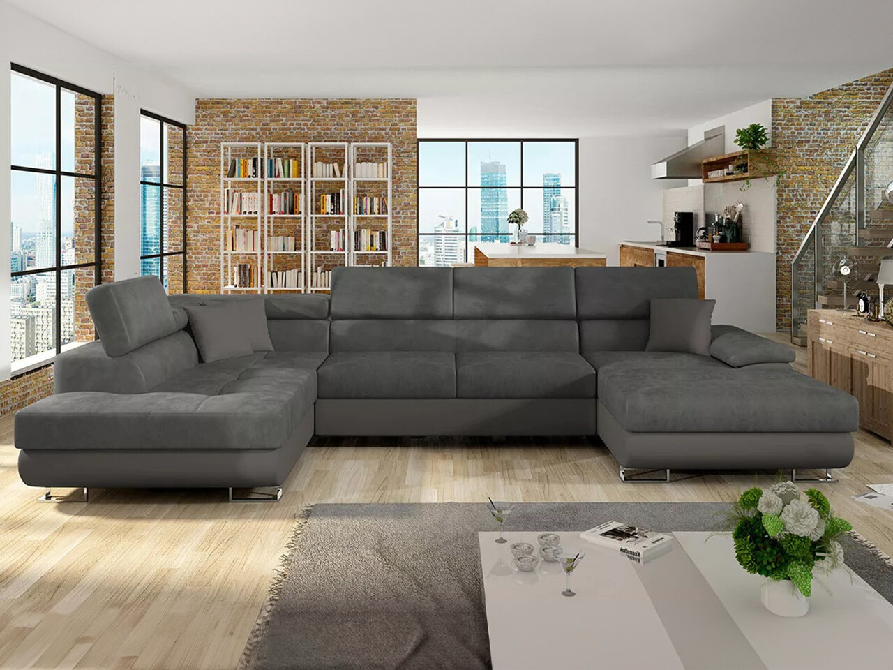 Canapé d'angle Comfivo Ruta IV (Soft 029 + Uttario Velvet 2971 + Soft 029)