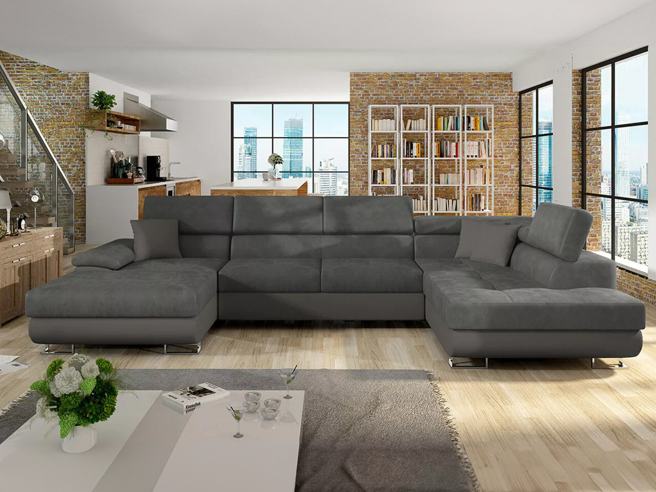 Canapé d'angle Comfivo Ruta IV (Soft 029 + Uttario Velvet 2971 + Soft 029)