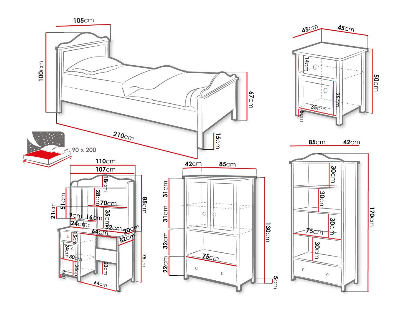 Chambre enfant complète Elblive 116