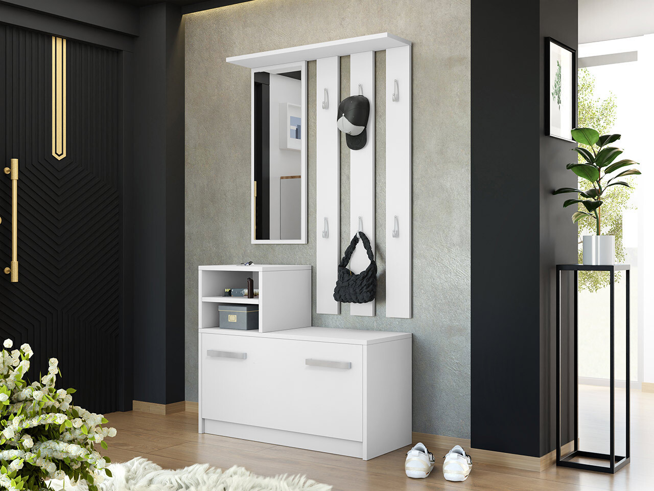 Meuble d'entrée Candum (Blanc)